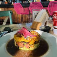 Tartar vegano con salmón de jitomate 🍅  #Veganuary at Las Hijas de la Tostada in Cancun