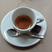 The little brownie bite is not vegan sadly. at Ginger - Corte Laica in Rome