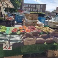 Stalls at Lewisham Open Market in South East London