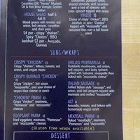 Plant-based menu page 2 at Zetina's in Halifax