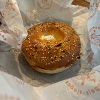 Everything bagel with tofu cream cheese at Bethesda Bagels in Rockville