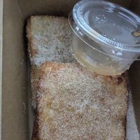 Peach cobbler beignet 🔥 at The Mustard Seed in Cerritos