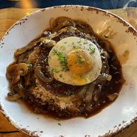 Loco Moco - and yes that egg is vegan!  at The Mustard Seed in Cerritos