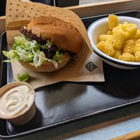 Classic Cheeze Burger, Potato Pops, Garlic Dip at Swing Kitchen - Invalidenstraße  in Vienna