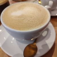 latte at Bun Bakery in Krakow