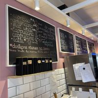 Coffee, matcha, tee, with different milk alternatives available   at Bun Bakery in Krakow