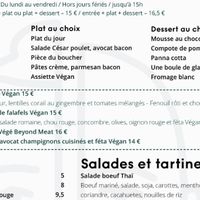 Vegan menu  at Bistro Les Cousins in Paris