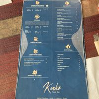 Menu page  at Kenkō in La Marsa