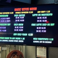 Basic Witch Menu  at Roast The Dead Coffee in Yucaipa