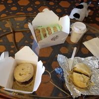 Sausage breakfast sandwiches with gravy at Petunia's Pies and Pastries in Portland