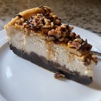 Turtle cheesecake - the best vegan cheesecake I’ve ever had! at Petunia's Pies and Pastries in Portland