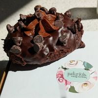Frosted chocolate donut: soft, flavorful, not too sweet at Petunia's Pies and Pastries in Portland