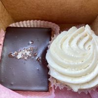 Buster bar and lemon blackberry poppyseed baby cake   at Petunia's Pies and Pastries in Portland