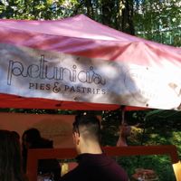 Petunias farmers market tent at Petunia's Pies and Pastries in Portland