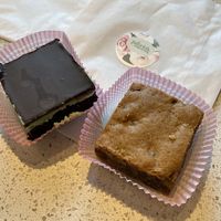 Thin Mint Brownie & Salted Caramel Cookie Bar at Petunia's Pies and Pastries in Portland