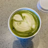 Matcha latte with soymilk  at Petunia's Pies and Pastries in Portland
