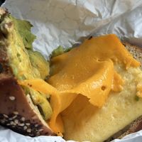 Inside the sammy , they forgot the sausagee  at Petunia's Pies and Pastries in Portland