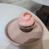 Delicious chocolate cupcake. Would never be able to guess it was gluten free. at Petunia's Pies and Pastries in Portland