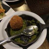 Veggie croquettes - had butternut squash, tomato, potato.. lots of veggies inside with chimichurri   at BLK SHP in Swedesboro