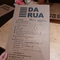 Menu at Livraria da Rua in Belo Horizonte