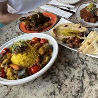 Spread of vegan options  at Walt Disney World - Spice Road Table in Lake Buena Vista
