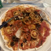 Gluten free Marinara + fresh tomatoes and olives   at La Cucina  in 