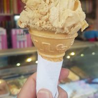 Salted caramel ice cream at Chill At Planet Ice Cream in Scarborough