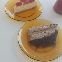 Chocolate cake and cheesecake at Pasteleria Fiore's Bakery in El Campello