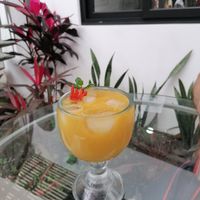 Mango juice at Cafe Kitsch in Panajachel