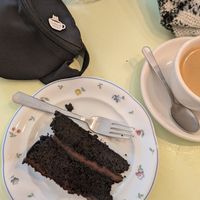 Chocolate cake and Americano at C+ Bakery in Berlin