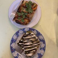 Focaccia und dubai-style Zimtschnecke  at C+ Bakery in Berlin