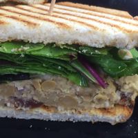 Garbanzo bean sandwich (vegan) at Grindhouse Cafe in Griffith