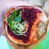 Falafel hommus wrap at The Happy Frog in Coffs Harbour