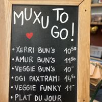 Menu to go  at Coffee Muxu in Bayonne