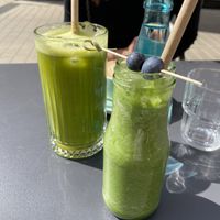 Immune Smoothie (left) and green smoothie (right)  at DOA in Bad Nauheim