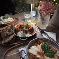 Vegan meatballs with potatoes and vegan sauce   at Babi - Resto Bar & Wine in Tivat