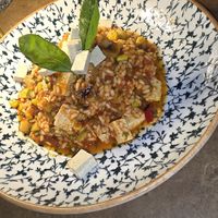 Smoked tufo which was regular tofu and risotto at Babi - Resto Bar & Wine in Tivat