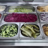 The veggies at Nur Falafel in East London