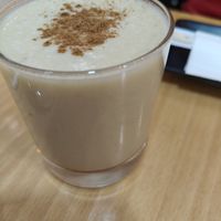 Mango smoothie with cinnamon 🥭 at Vegan Sushi House  in Lisbon