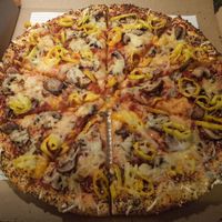 Pizza with plant-based cheese at Cottage Inn Pizza in Waterford