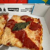 Vegan Marguerita pizza  at Unregular Pizza - 37th St in New York City