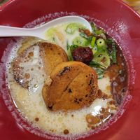 Delicious ramen with baked tofu at Ippudo in Kanazawa