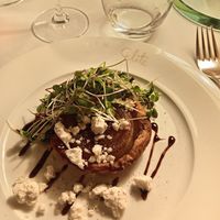 Onion tart with vegan cheese at Elite in Helsinki