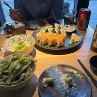Edamame, ura kakiyaki , futo veg  at Nozomi in Copenhagen