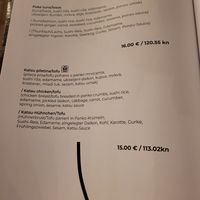Menu at Gurman Ninski in Nin