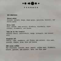 Smoothie Menu (sept 2023) at Fernweh Groningen in Groningen