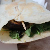 Vegan wrap with roast veg & hummus   at BDB to go Healthy Food in Tenerife