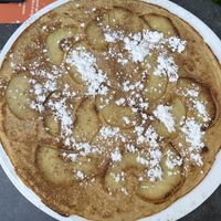 Vegan apple cinnamon pancake  at Van het Wad in De Cocksdorp