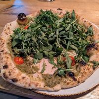 Avocado pizza, I moved the rucola to show the vegan mozzarella at 60 seconds to Napoli in Hamburg