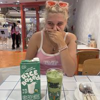 rice milk iced matcha   at You Are What You Eat in Seoul